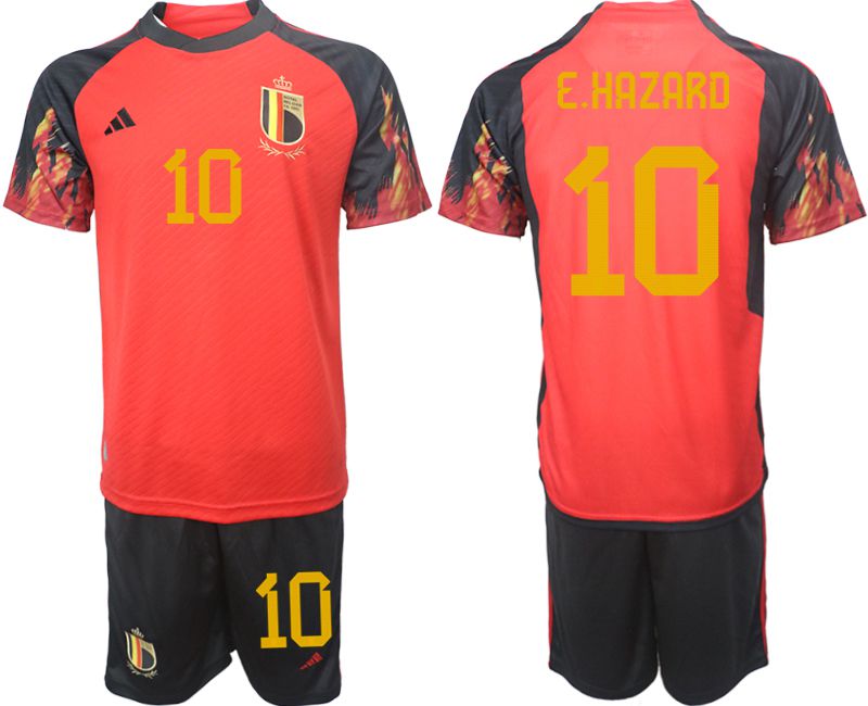 Men 2022 World Cup National Team Belgium home red 10 Soccer Jerseys